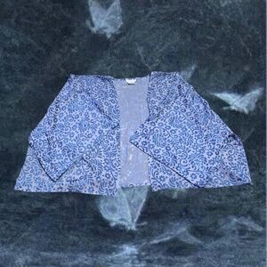 90s light blue with darker blue embroidery kimono/cardigan.
